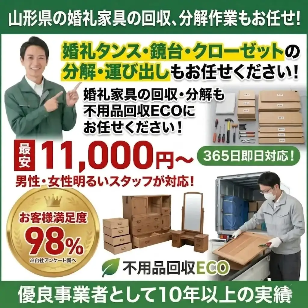 婚礼家具の回収・処分・分解はお任せ！